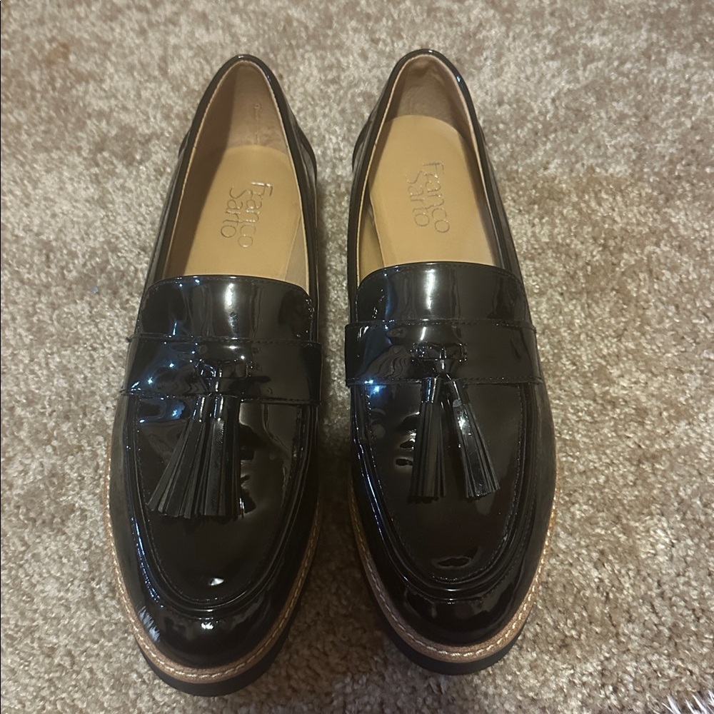 Franco Sarto Black Tassel Loafers